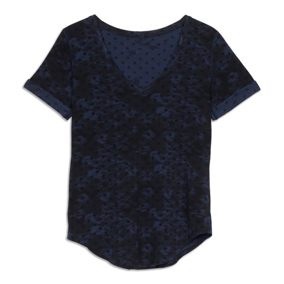 lululemon athletica Tops - Lululemon Love Tee II Windy Blooms Deep Navy Black Polka Dot Athleisure Tshirt 6